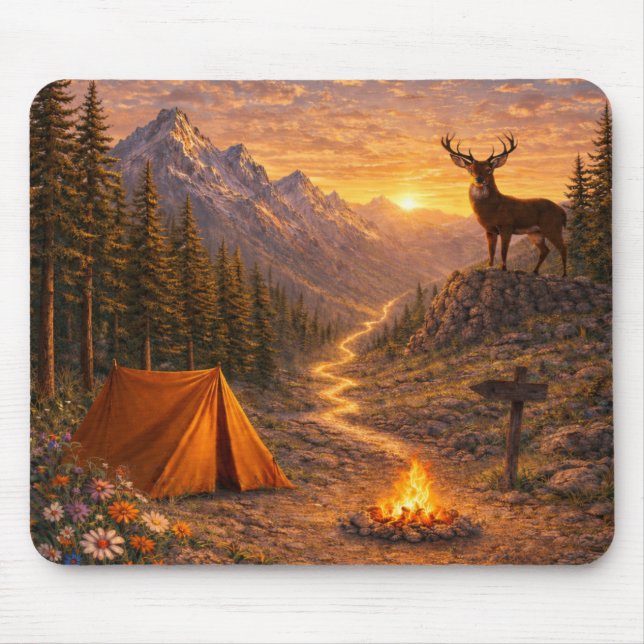 Alfombrilla de ratón Campamento de ciervos al atar (Frente)