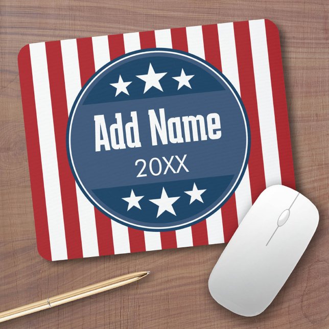 Alfombrilla De Ratón Campaña política - Estrellas patrióticas y bandas (Custom Mousepad)