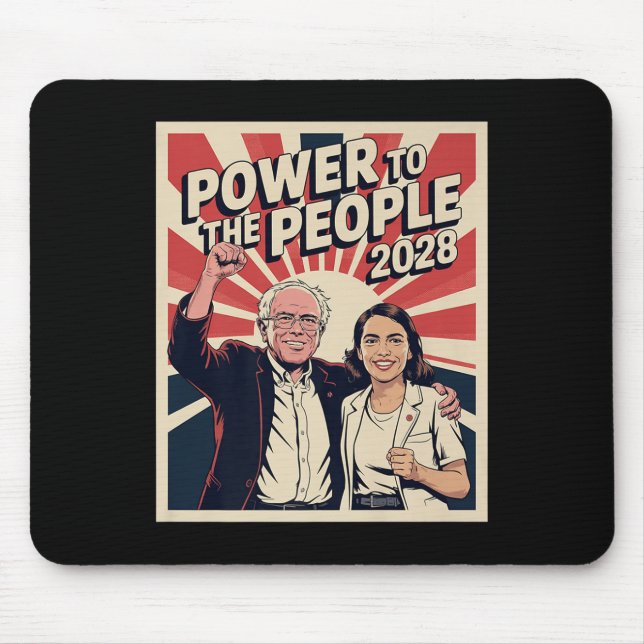Alfombrilla De Ratón Campaña Presidencial Bernie Sanders Y Aoc 2028 (Frente)