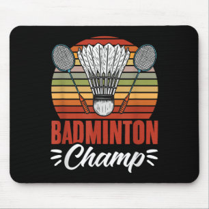 Alfombrilla De Ratón Campeón de bádminton raqueta volante de bádminton