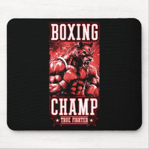 Alfombrilla De Ratón Campeón de boxeo lobo _ Motivación de boxeador luc