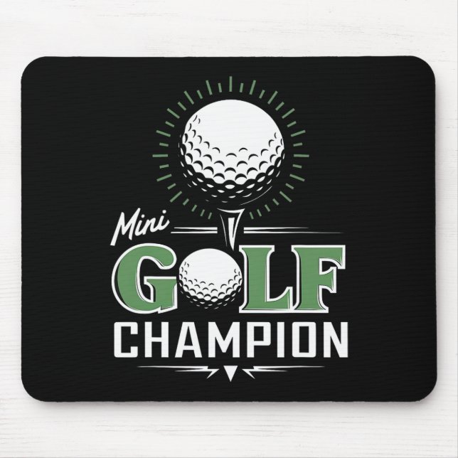 Alfombrilla De Ratón Campeón de Golf en Mini Golf Divertido Golfista  (Frente)