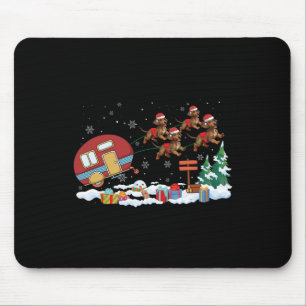 Alfombrilla De Ratón Camper Van Dachshund Dog Sleigh Santa Hat Christma