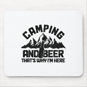 Alfombrilla De Ratón Camping y cerveza, por eso estoy aquí, divertido c