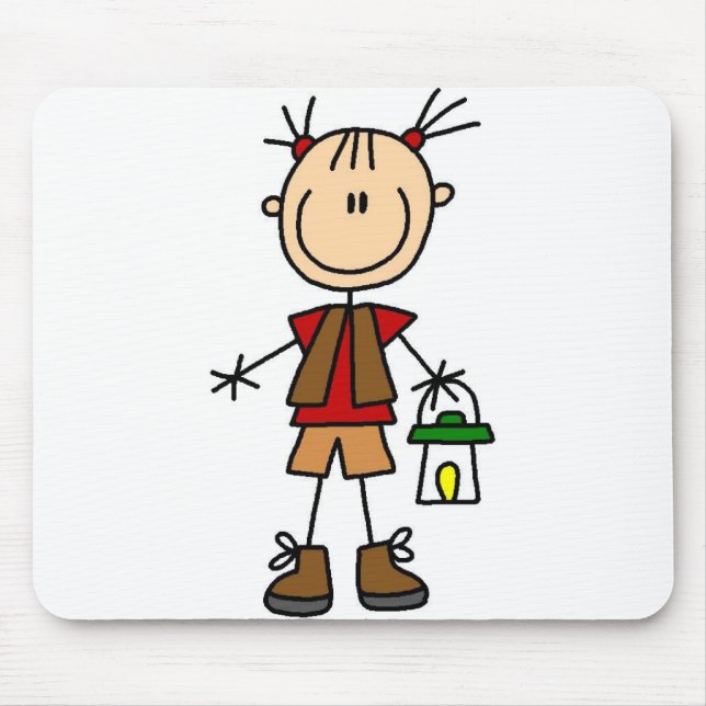 Alfombrilla De Ratón Campista del chica con la linterna Mousepad (Frente)