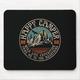 Alfombrilla De Ratón Campista Feliz Retro Camping Vintage Senderismo Mo
