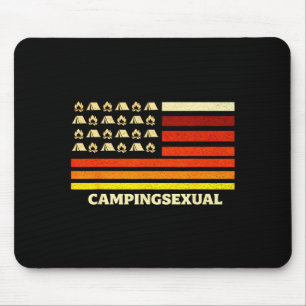 Alfombrilla De Ratón Campista feliz vida de camping bandera retro tiend