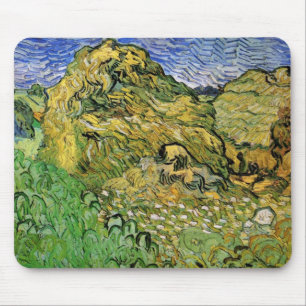 Alfombrilla De Ratón Campo con Almiares de Vincent van Gogh