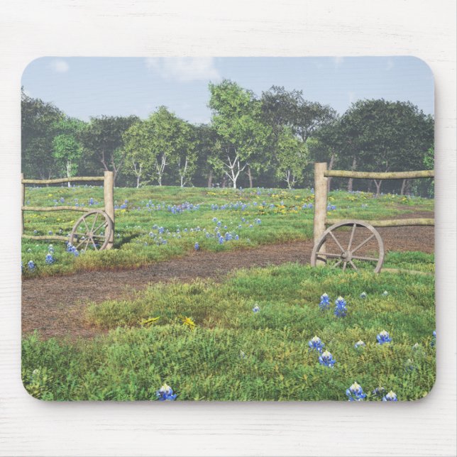 Alfombrilla De Ratón Campo de Bluebonnets (Frente)