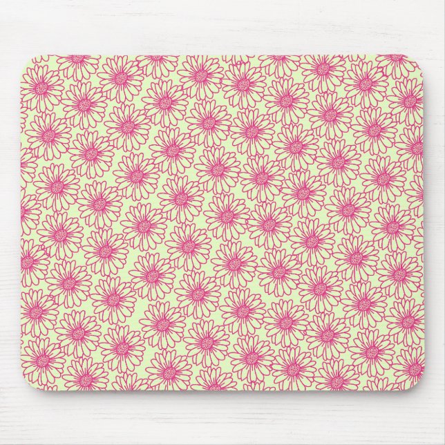 Alfombrilla De Ratón Campo de Daisies Mousepad, flores rosas (Frente)