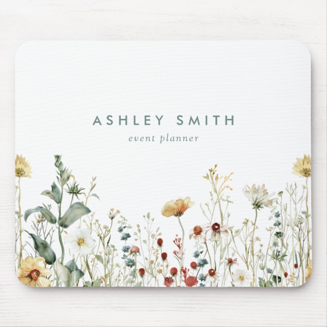 Alfombrilla De Ratón Campo de flores silvestres de verano (Frente)