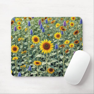 Alfombrilla De Ratón Campo de Girasoles y Flores Silvestres
