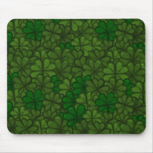 Alfombrilla De Ratón Campo de Shamrocks Patrón de Arte Digital St Patro
