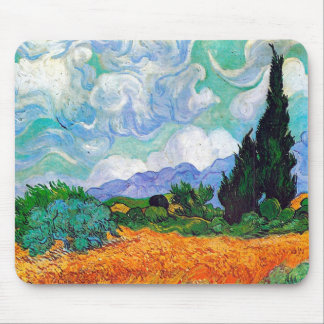 Alfombrilla De Ratón Campo de trigo con cipreses Bella Artes Van Gogh