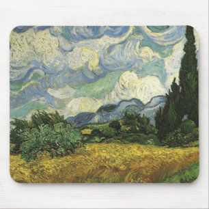 Alfombrilla De Ratón Campo de trigo con cipreses, Vincent Van Gogh