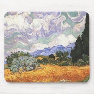 Alfombrilla De Ratón Campo de Trigo con Cypress de Van Gogh.