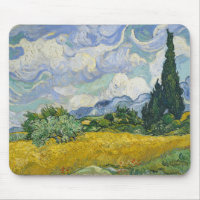 Campo de trigo Vincent Van Gogh con cipreses