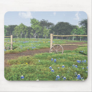 Alfombrilla De Ratón Campo del cojín de ratón de los Bluebonnets