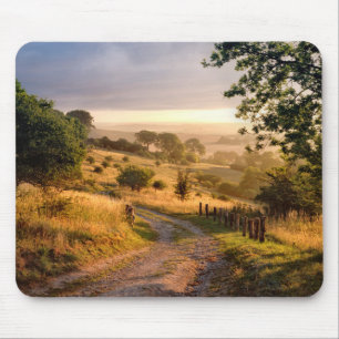 Alfombrilla De Ratón Campo inglés de la sol el del amanecer