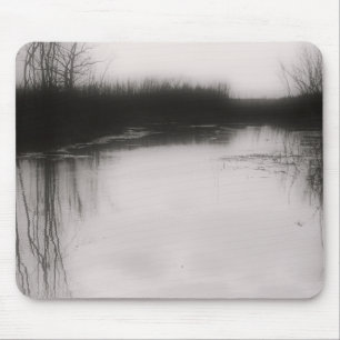 Alfombrilla De Ratón Campo inundado - Mousepad de fotos en blanco y neg