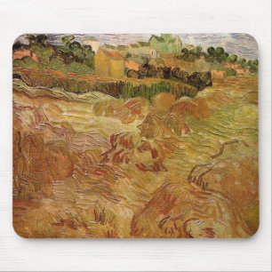 Alfombrilla De Ratón Campos de trigo con Auvers de Vincent van Gogh