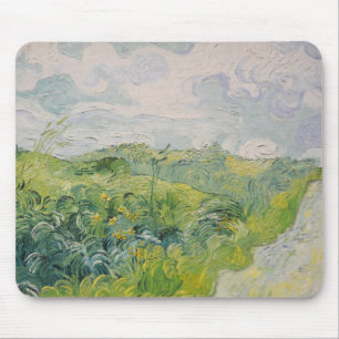 Alfombrilla De Ratón Campos de trigo verde - Van Gogh - c1889