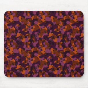 Alfombrilla De Ratón camuflaje abstracto granate y naranja