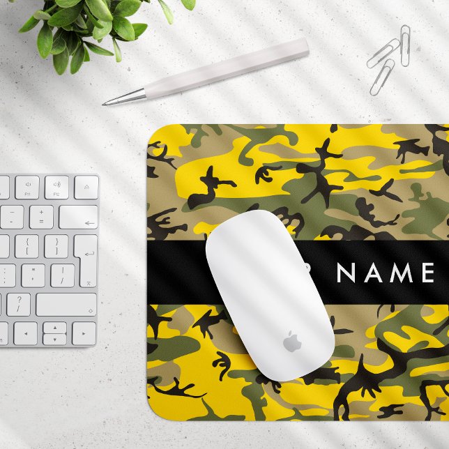 Alfombrilla De Ratón Camuflaje amarillo y verde Tu nombre Personaliza (Subido por el creador)