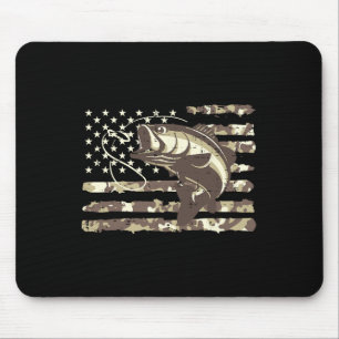 Alfombrilla De Ratón Camuflaje bandera de EE. UU. Byss Fish Cool Fishin