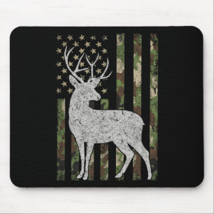Alfombrilla De Ratón Camuflaje de caza de ciervos Whitetail Bandera de