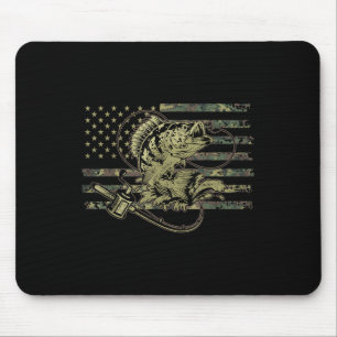 Alfombrilla De Ratón Camuflaje de pesca bandera estadounidense de EE. U