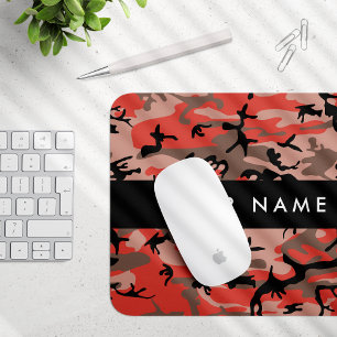 Alfombrilla De Ratón Camuflaje rojo y marrón Tu nombre Personaliza