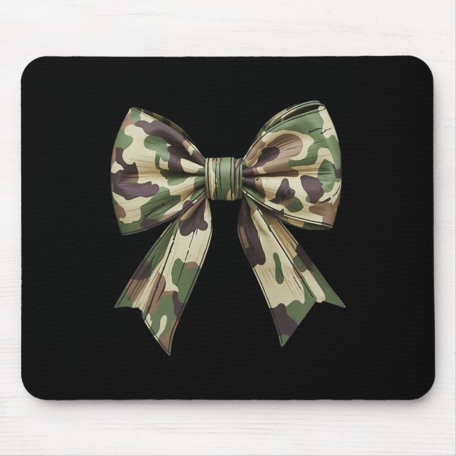 Alfombrilla De Ratón Camuflaje Viejo Camo Bow Camo Coquette Bow Huning (Frente)