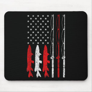 Alfombrilla De Ratón Caña de pescar bandera americana regalo de pesca v