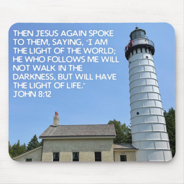 Alfombrilla De Ratón Cana Island Lighthouse Biblia Verse Mouse Pad (Frente)