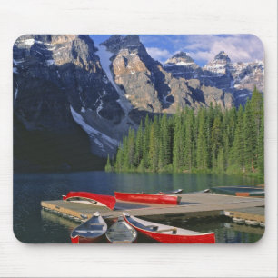 Alfombrilla De Ratón Canadá, Alberta, lago Moraine. Cañones rojos esper