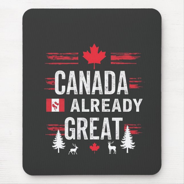 Alfombrilla De Ratón Canadá ya es grande Anti MAGA Anti Trump (Frente)
