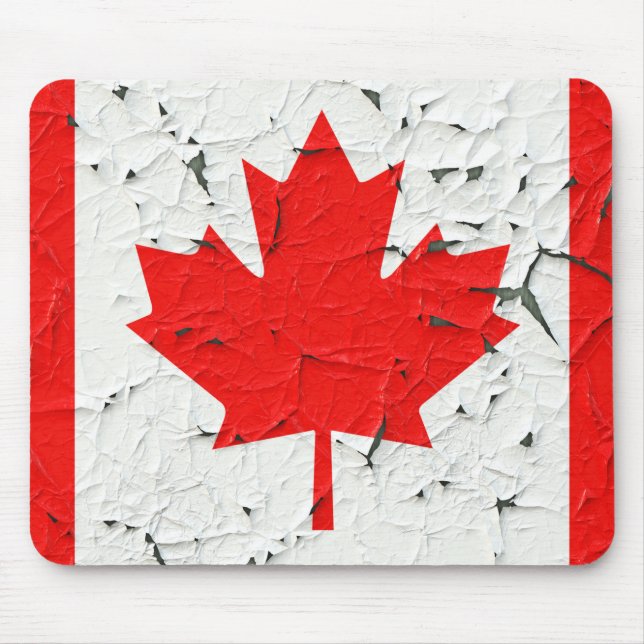 Alfombrilla De Ratón Canadiense Red Maple Leaf CANADA Peeling Paint (Frente)