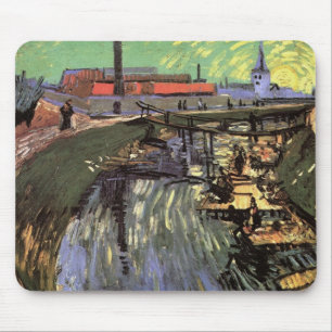 Alfombrilla De Ratón Canal con mujeres lavando de Vincent van Gogh