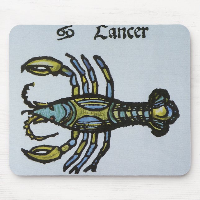 Alfombrilla De Ratón Cáncer de cangrejo, Rótulo ventilado del zodiaco (Frente)