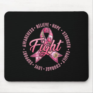 Alfombrilla De Ratón Cáncer de mama Cinta rosa lucha creer esperanza St