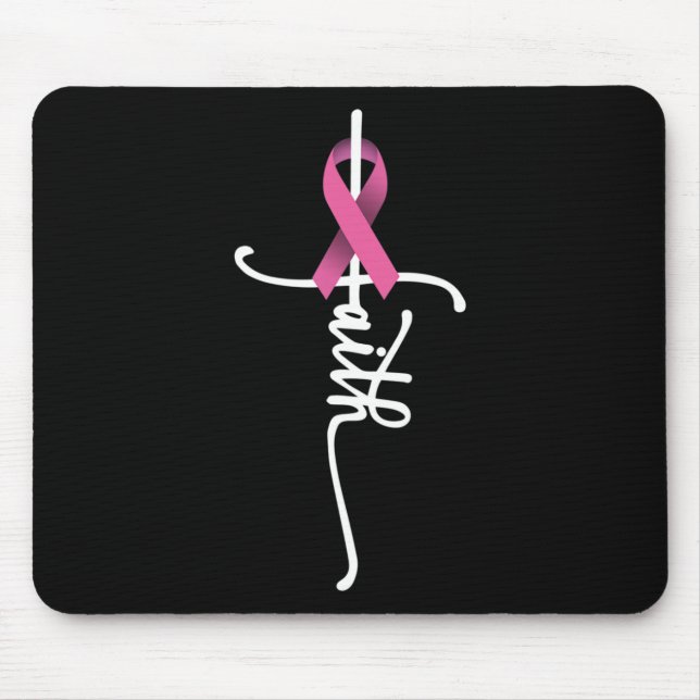 Alfombrilla De Ratón Cáncer de Mama Fe Cáncer de Mama Apoyo a la Concie (Frente)
