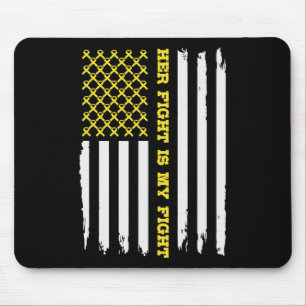 Alfombrilla De Ratón CÁNCER DE NIÑO BANDERA ESTADOUNIDENSE Su lucha es 