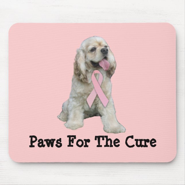 Alfombrilla De Ratón Cáncer de pecho de cocker spaniel Mousepad (Frente)