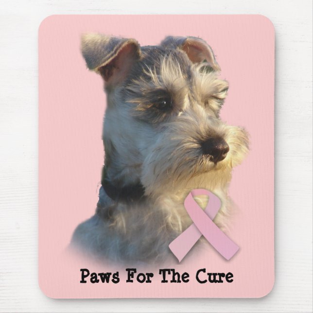 Alfombrilla De Ratón Cáncer de pecho del Schnauzer miniatura Mousepad (Frente)