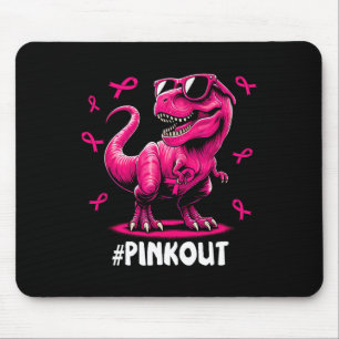 Alfombrilla De Ratón Cáncer de seno rosado Dinosaurio Cinta de Chica Ki