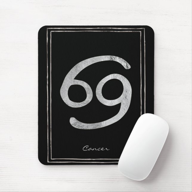Alfombrilla De Ratón Cáncer, el cangrejo martilló astrología estilizada (Con ratón)