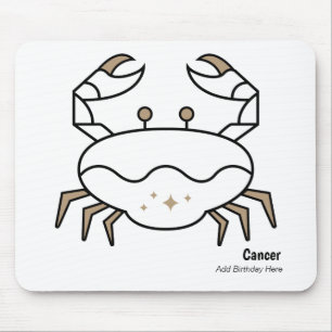 Alfombrilla De Ratón Cáncer el cangrejo zodiaco oro negro personalizado