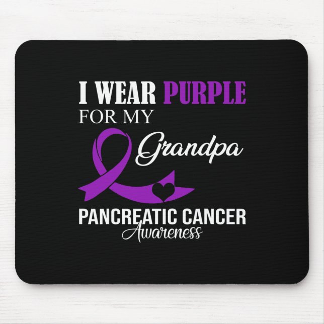 Alfombrilla De Ratón Cáncer Pancreático Que Uso Púrpura Para Mi Abuela  (Frente)