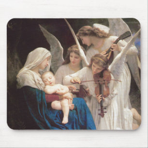 Alfombrilla De Ratón Canción de los Ángeles (1881) por Bouguereau